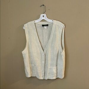 Vintage Orvis Cream Button-Up Vest